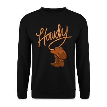 Bonjour Cowboy Western - Sweat-shirt Unisexe - noir - Devant - Alina (178cm) & Michal (187cm)