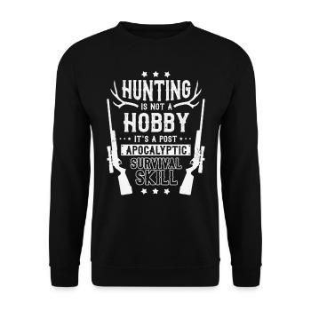 Jagd, Angeln, Jäger, - Unisex Pullover - Schwarz - Vorne - Alina (178cm) & Michal (187cm)