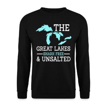 The Great Lakes, Us Lake - Unisex Sweatshirt - black - Front - Alina (178cm) & Michal (187cm)