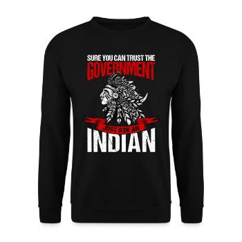 Trust the government - Unisex Sweatshirt - black - Front - Alina (178cm) & Michal (187cm)