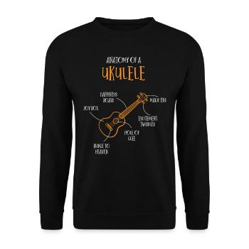 Anatomie d’un ukulélé - Sweat-shirt Unisexe - noir - Devant - Alina (178cm) & Michal (187cm)