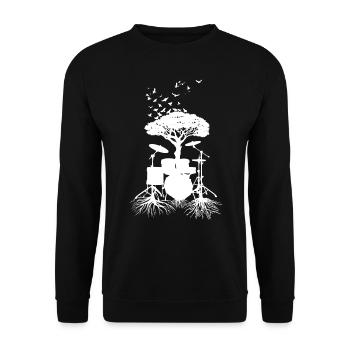 Racines du batteur, pilons - Sweat-shirt Unisexe - noir - Devant - Alina (178cm) & Michal (187cm)