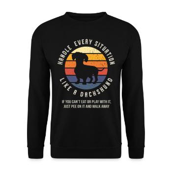 Dachshund, Weiner dog lover - Unisex Sweatshirt - black - Front - Alina (178cm) & Michal (187cm)