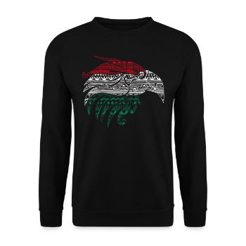 Mexican Eagle Aztec style, - Unisex Sweatshirt - black - Front - Alina (178cm) & Michal (187cm)