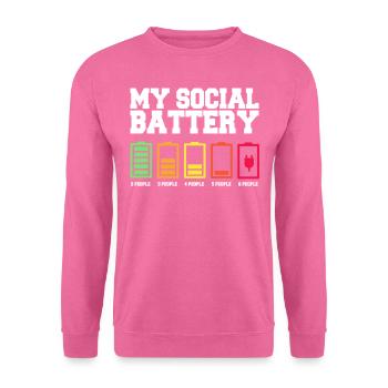 Meine Soziale Batterie Ist Niedrig - Unisex Pullover - Pink - Vorne