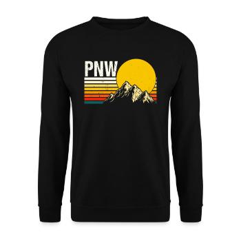PNW Pacific Northwest Bigfoot - Unisex Sweatshirt - black - Front - Alina (178cm) & Michal (187cm)