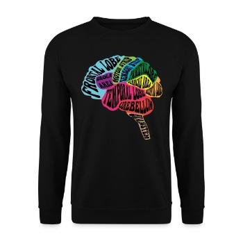 Neurologe Gehirnkarte - Unisex Pullover - Schwarz - Vorne - Alina (178cm) & Michal (187cm)