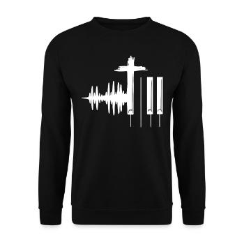 Christian Pianist, Jesus Music - Unisex Sweatshirt - black - Front - Alina (178cm) & Michal (187cm)