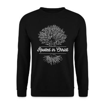 Enraciné dans le Christ, chrétien religieux - Sweat-shirt Unisexe - noir - Devant - Alina (178cm) & Michal (187cm)