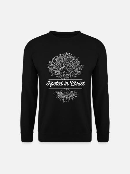 Rooted in Christ, Religious Christian - Unisex Sweatshirt - black