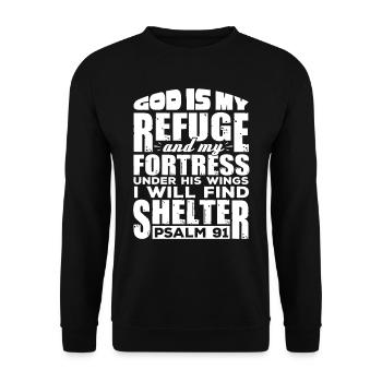 Psalm 91 Bible Verses Christian - Unisex Sweatshirt - black - Front - Alina (178cm) & Michal (187cm)