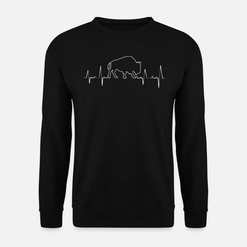 Buffle rétro, Bison - Sweat-shirt Unisexe - noir