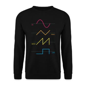 Synthesizer Audiowaves Analog Digital - Unisex Pullover - Schwarz - Vorne - Alina (178cm) & Michal (187cm)