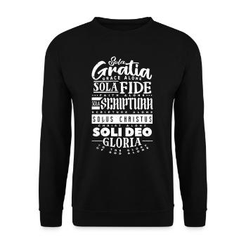 Sola Scriptura Protestant Christian Quote - Unisex Sweatshirt - black - Front - Alina (178cm) & Michal (187cm)