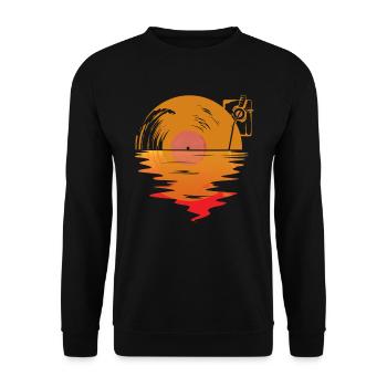 Vinyl Rekord Sonnenaufgang, Audiophile - Unisex Pullover - Schwarz - Vorne - Alina (178cm) & Michal (187cm)