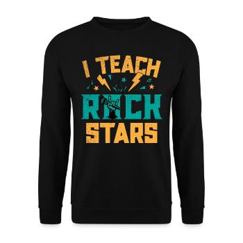 Ich Unterrichte Rockstars Musiklehrer - Unisex Pullover - Schwarz - Vorne - Alina (178cm) & Michal (187cm)