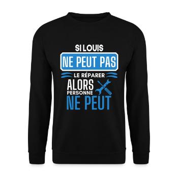 ne peut pas le réparer si Louis - Sweat-shirt Unisexe - noir - Devant - Alina (178cm) & Michal (187cm)