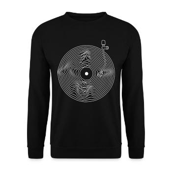 Vinyl Zeichnet Audiophile Musik Schallplatte - Unisex Pullover - Schwarz - Vorne - Alina (178cm) & Michal (187cm)