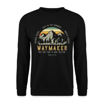 Waymaker Möge Gott Das Ist, Wer Du Bist - Unisex Pullover - Schwarz - Vorne - Alina (178cm) & Michal (187cm)