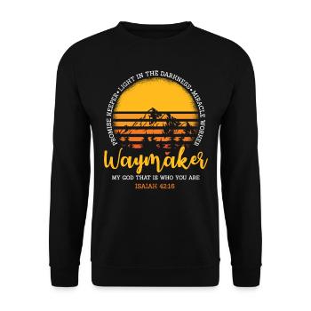 Waymaker Möge Gott Das Ist, Wer Du Bist - Unisex Pullover - Schwarz - Vorne - Alina (178cm) & Michal (187cm)