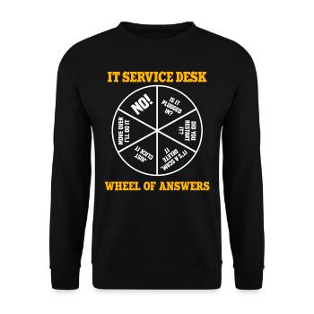 IT Service Desk Wheel of Answers - Unisex Sweatshirt - black - Front - Alina (178cm) & Michal (187cm)