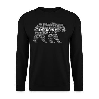 U.S. National Parks, Bear National Park - Unisex Sweatshirt - black - Front - Alina (178cm) & Michal (187cm)