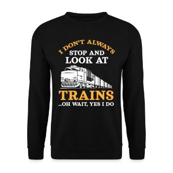 Trains, trains, amoureux des trains - Sweat-shirt Unisexe - noir - Devant - Alina (178cm) & Michal (187cm)