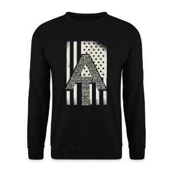 Appalachian Trail Durch Wanderer, US Nationalpark - Unisex Pullover - Schwarz - Vorne - Alina (178cm) & Michal (187cm)