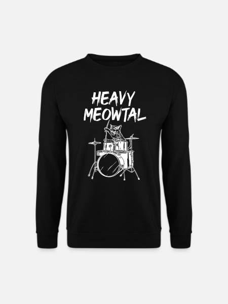 Heavy Meowtal Batteur Chat - Sweat-shirt Unisexe - noir