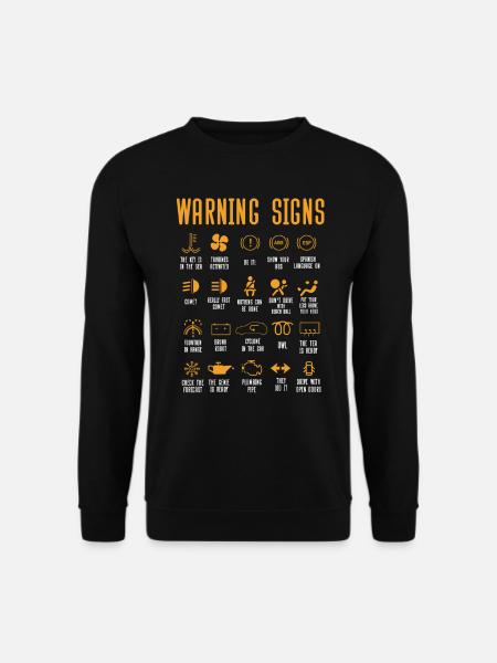 Lustige Automechaniker Warnzeichen - Unisex sweater - sort