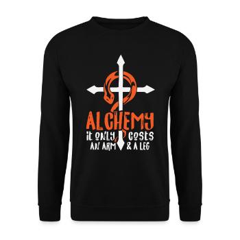 L’alchimie ne coûte qu’un bras et une jambe - Sweat-shirt Unisexe - noir - Devant - Alina (178cm) & Michal (187cm)