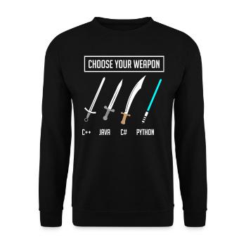Python programming, programmer Python code - Unisex Sweatshirt - black - Front - Alina (178cm) & Michal (187cm)