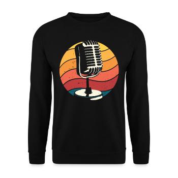 Microphone, Comedian, Stand-Up Comedy - Unisex Sweatshirt - black - Front - Alina (178cm) & Michal (187cm)