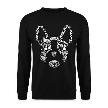 Französische Bulldogge, Bulldogge, Doglover - Unisex Pullover - Schwarz - Vorne - Alina (178cm) & Michal (187cm)