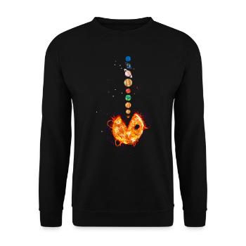 Solar System, Solar Planets, Astrology - Unisex Sweatshirt - black - Front - Alina (178cm) & Michal (187cm)