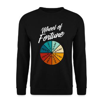 Wheel of Fortune, Go to Bed - Unisex Sweatshirt - black - Front - Alina (178cm) & Michal (187cm)