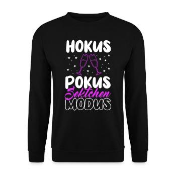 Hokus Pokus Sektchen Modus , Sekt - Unisex Pullover - Schwarz - Vorne - Alina (178cm) & Michal (187cm)