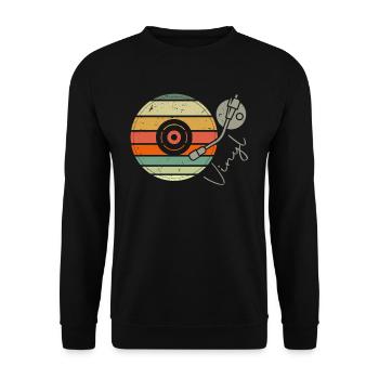 Vinyle Retro - Disque LP - Sweat-shirt Unisexe - noir - Devant - Alina (178cm) & Michal (187cm)