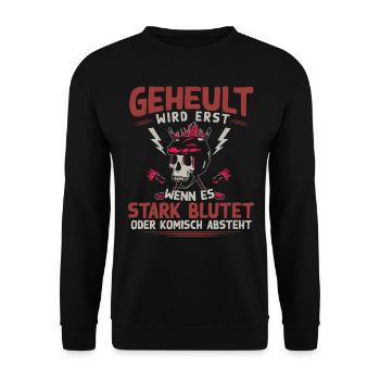 Eishockey Spieler, Eishockey - Unisex Pullover - Schwarz - Vorne - Alina (178cm) & Michal (187cm)