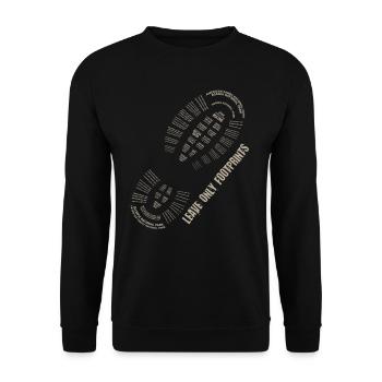 Ne laissez que des empreintes de pas, amoureux de la nature - Sweat-shirt Unisexe - noir - Devant - Alina (178cm) & Michal (187cm)