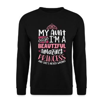 For Niece Of Aunt - Unisex Sweatshirt - black - Front - Alina (178cm) & Michal (187cm)