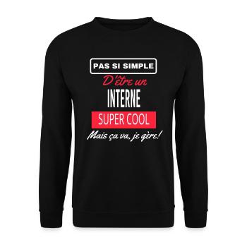 pas si simple INTERNE - Sweat-shirt Unisexe - noir - Devant - Alina (178cm) & Michal (187cm)