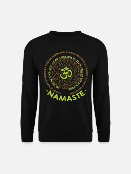 Namaste Wir Sind Ein Meditation-Mandala Yoga - Unisex Pullover - Schwarz