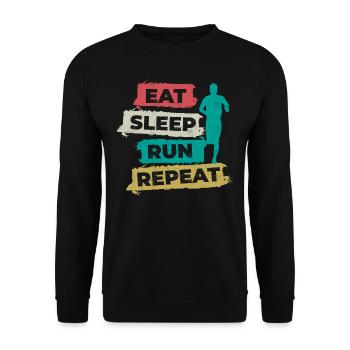 Course, Coureur, Marathonien, Coureur de 10 km - Sweat-shirt Unisexe - noir - Devant - Alina (178cm) & Michal (187cm)
