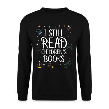 Ich Lese Noch Kinderbücher, Reader, Bücher - Unisex Pullover - Schwarz - Vorne - Alina (178cm) & Michal (187cm)