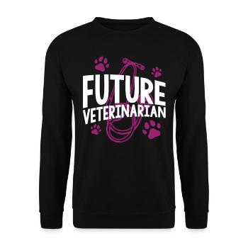 Future veterinarian, veterinarian - Unisex Sweatshirt - black - Front - Alina (178cm) & Michal (187cm)