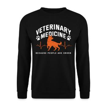 Médecine vétérinaire, les gens de Bacause sont dégoûtants - Sweat-shirt Unisexe - noir - Devant - Alina (178cm) & Michal (187cm)