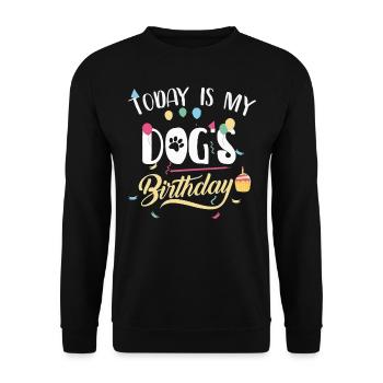Aujourd’hui, c’est l’anniversaire de mon chien, propriétaire du chien - Sweat-shirt Unisexe - noir - Devant - Alina (178cm) & Michal (187cm)