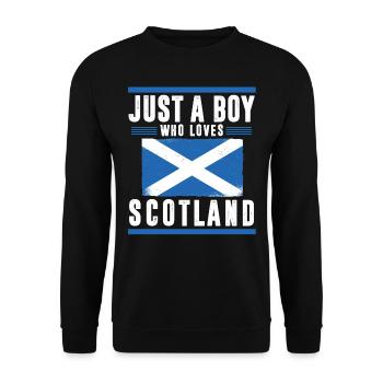 Just a boy who loves Scotland - Unisex Sweatshirt - black - Front - Alina (178cm) & Michal (187cm)