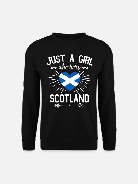 Schottisches Mädchen, Schottland - Unisex Pullover - Schwarz